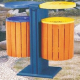 钢木垃圾桶